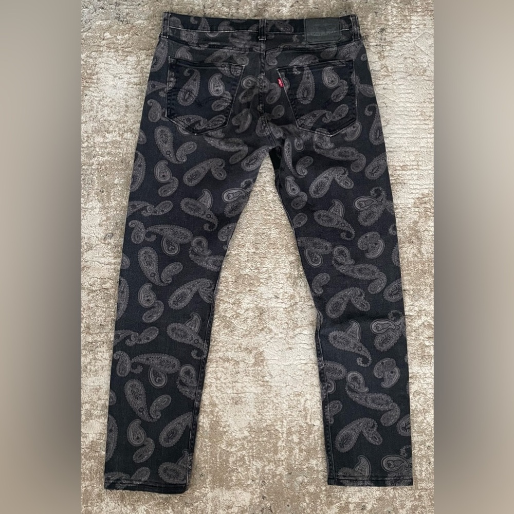 Levi’s slim straight Paisley print vintage Y2K rare black denim jeans - SIZE 34